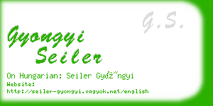 gyongyi seiler business card